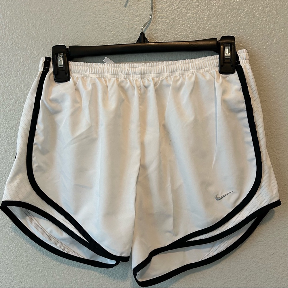 Nike Women's White and Black Athletic Shorts
